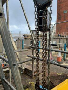Hickman Engineering working on flood gate chain restraint maintenance for ABP (Associated British Ports)